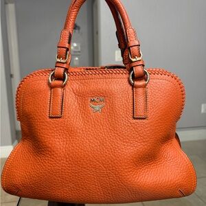 MCM Orange Leather Handbag
